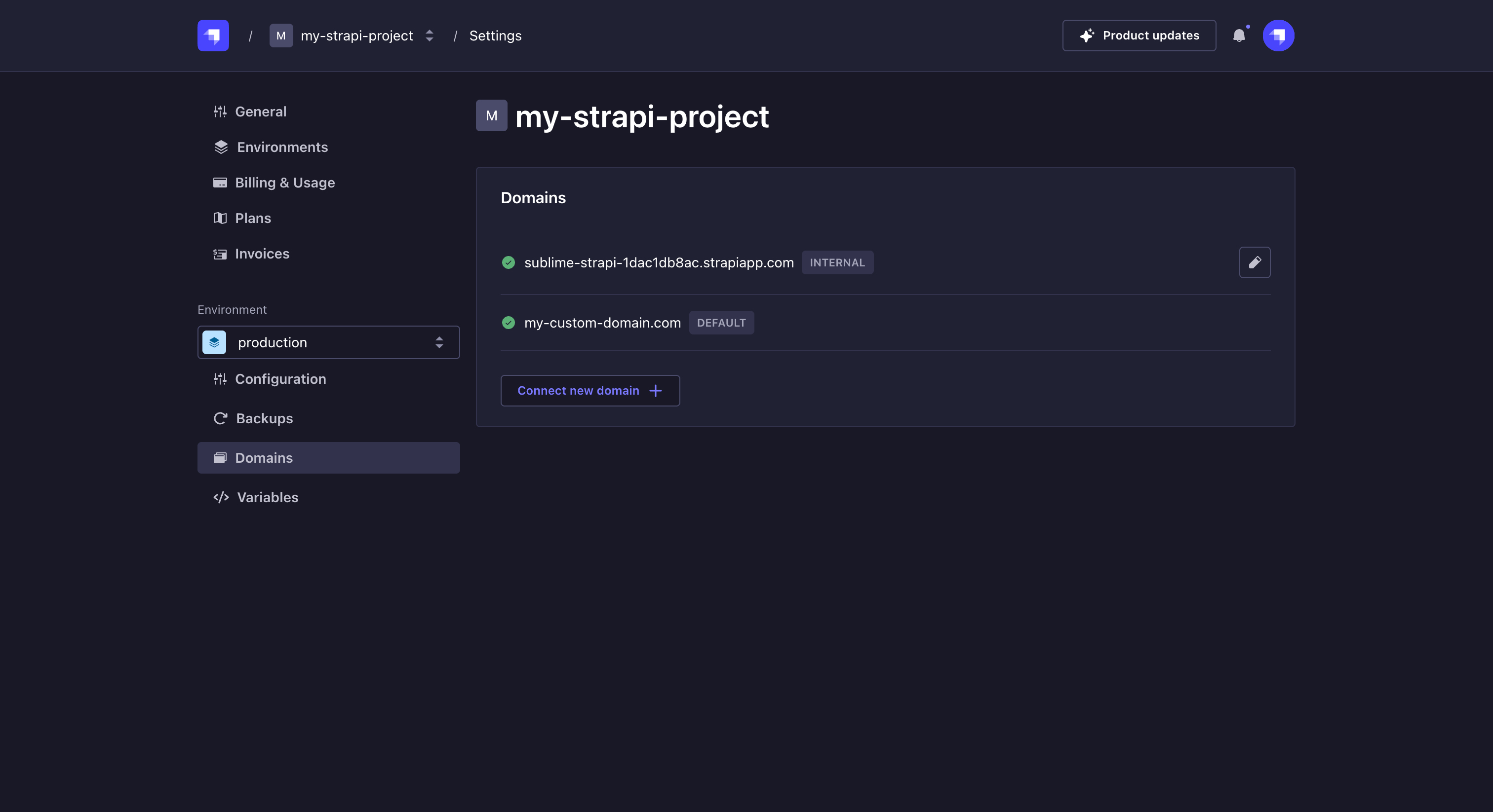 Project domains